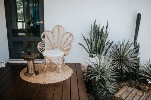 wooden chair. - garden decoration stock pictures, royalty-free photos & images