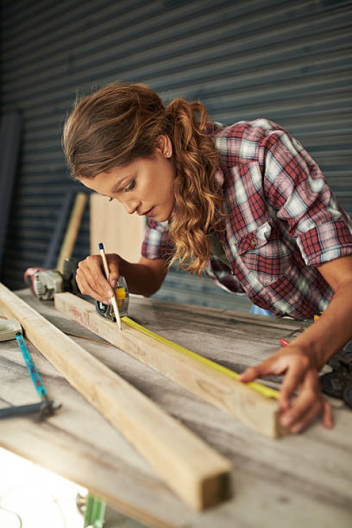 woodwork is more than a hobby, it’s her business - home decoration stock pictures, royalty-free photos & images