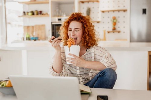 work from home and lunch break - junk food stock pictures, royalty-free photos & images