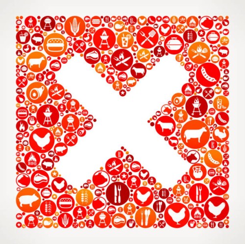 x marks barbecue party symbol muster hintergrund - junk food stock-grafiken, -clipart, -cartoons und -symbole