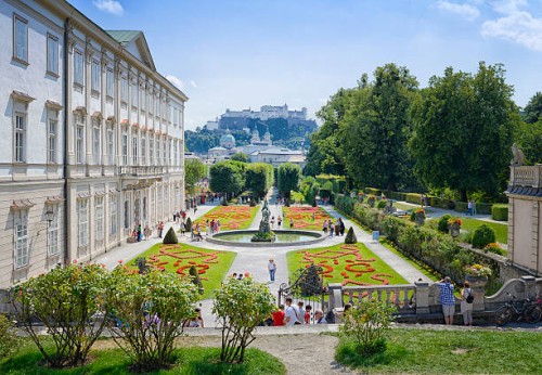 xxxl panorama - mirabell garden - garden decoration stock pictures, royalty-free photos & images