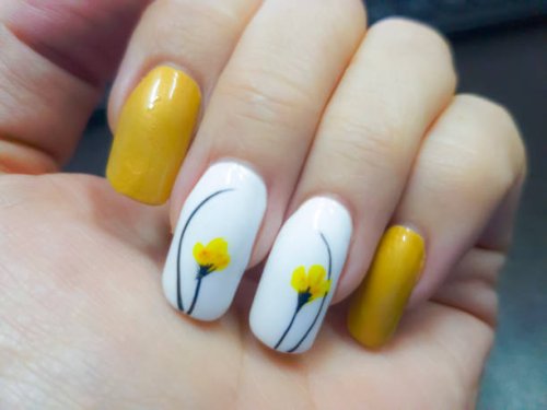 yellow tulip nails art - nails art stock pictures, royalty-free photos & images
