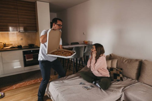 you don't have to cook tonight, darling - junk food stock pictures, royalty-free photos & images