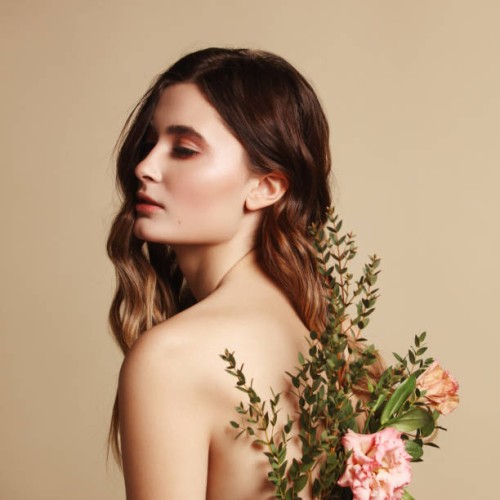 young beautiful girl and flowers - fashion stock pictures, royalty-free photos & images