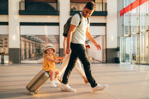 young family having fun traveling together - travel stock pictures, royalty-free photos & images