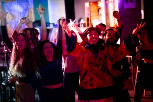 young people dancing at the nightclub - concert stock pictures, royalty-free photos & images