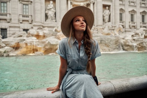 young woman enjoying rome - fashion stock pictures, royalty-free photos & images