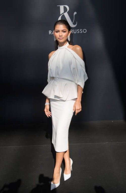 Zendaya attends the Ralph & Russo Haute Couture Fall/Winter 2017-2018 show as part of Haute Couture Paris Fashion Week on July 3, 2017 in Paris,...