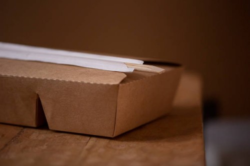 zero waste food carton with wooden chopsticks - junk food stock pictures, royalty-free photos & images