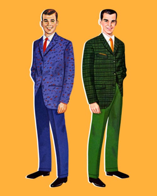zwei männer der papier-puppe - fashion stock-grafiken, -clipart, -cartoons und -symbole